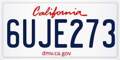 CA license plate 6UJE273