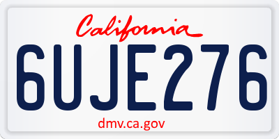CA license plate 6UJE276
