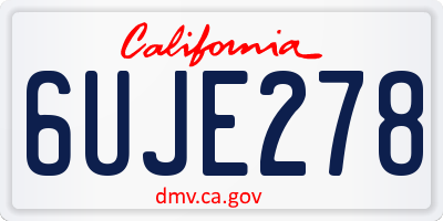CA license plate 6UJE278