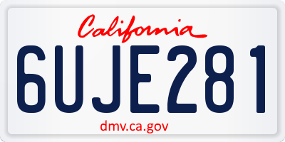 CA license plate 6UJE281