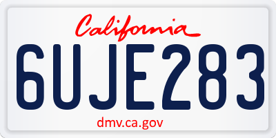 CA license plate 6UJE283