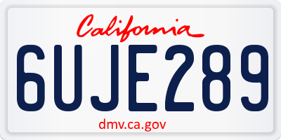 CA license plate 6UJE289