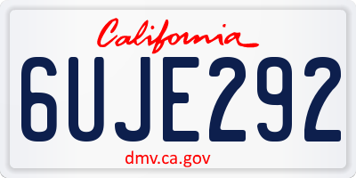 CA license plate 6UJE292
