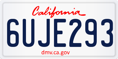 CA license plate 6UJE293