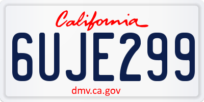 CA license plate 6UJE299
