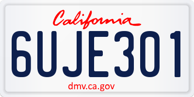 CA license plate 6UJE301