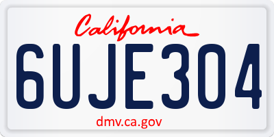 CA license plate 6UJE304