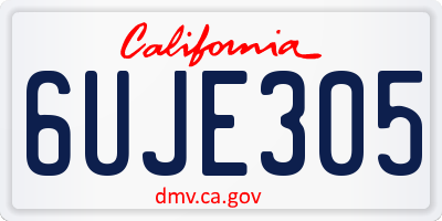 CA license plate 6UJE305