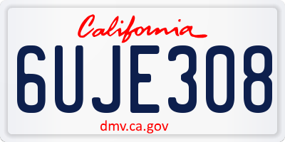 CA license plate 6UJE308