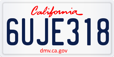 CA license plate 6UJE318