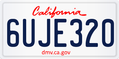 CA license plate 6UJE320