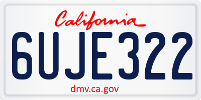 CA license plate 6UJE322