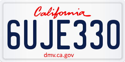 CA license plate 6UJE330