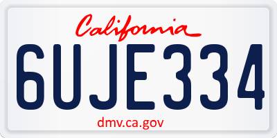 CA license plate 6UJE334