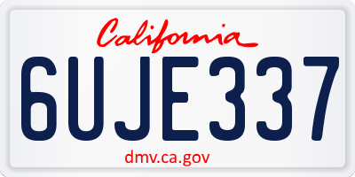 CA license plate 6UJE337