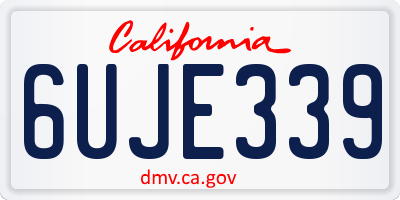 CA license plate 6UJE339