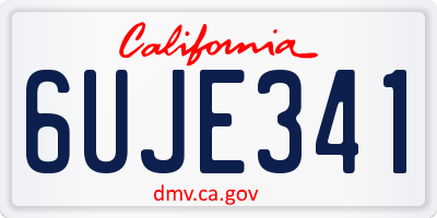 CA license plate 6UJE341
