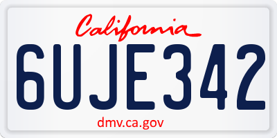 CA license plate 6UJE342