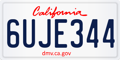 CA license plate 6UJE344