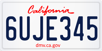 CA license plate 6UJE345