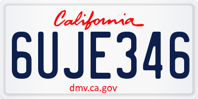 CA license plate 6UJE346