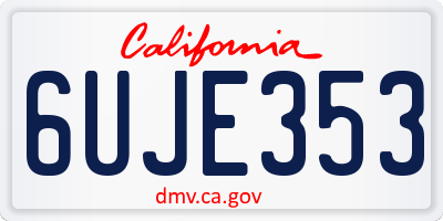 CA license plate 6UJE353