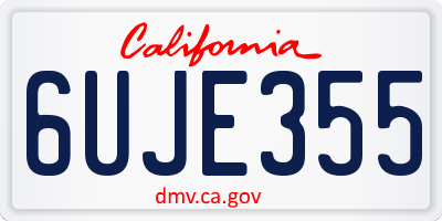 CA license plate 6UJE355