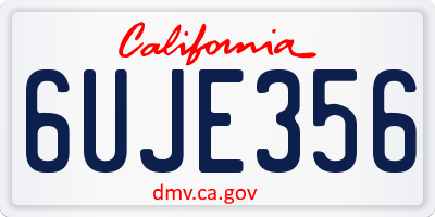 CA license plate 6UJE356