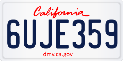 CA license plate 6UJE359