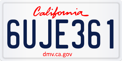 CA license plate 6UJE361