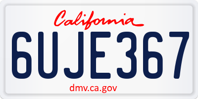 CA license plate 6UJE367
