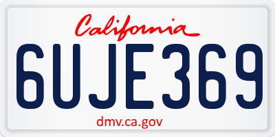 CA license plate 6UJE369