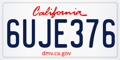 CA license plate 6UJE376