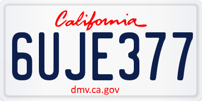 CA license plate 6UJE377