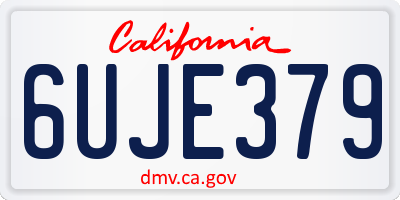 CA license plate 6UJE379