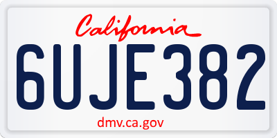 CA license plate 6UJE382