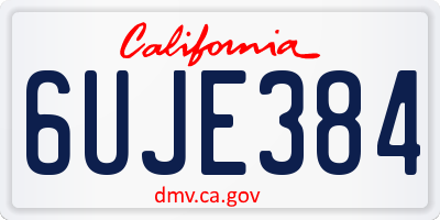 CA license plate 6UJE384
