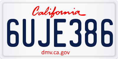 CA license plate 6UJE386