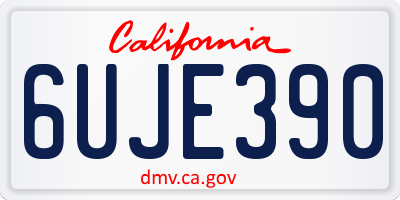 CA license plate 6UJE390