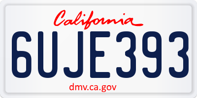 CA license plate 6UJE393
