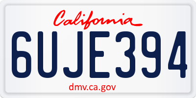 CA license plate 6UJE394