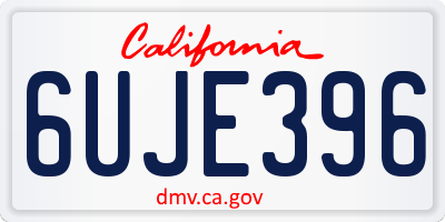 CA license plate 6UJE396