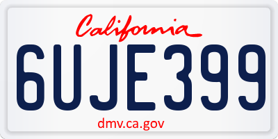 CA license plate 6UJE399
