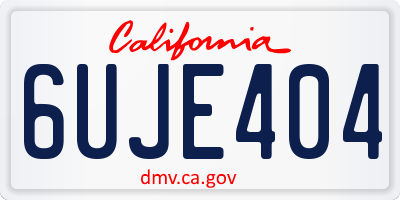 CA license plate 6UJE404