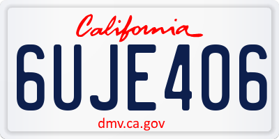 CA license plate 6UJE406