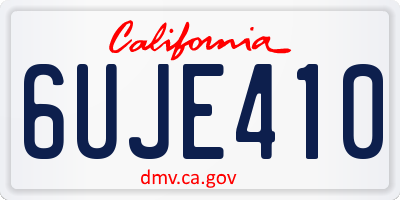 CA license plate 6UJE410