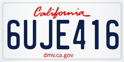 CA license plate 6UJE416