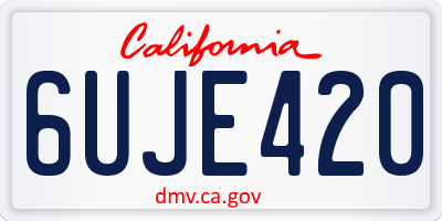CA license plate 6UJE420
