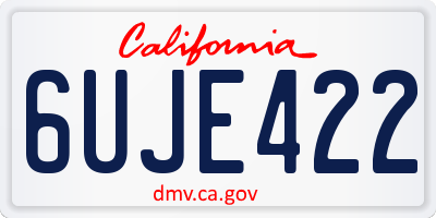 CA license plate 6UJE422