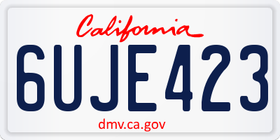 CA license plate 6UJE423
